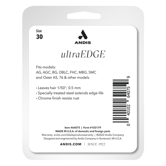 64075 ultraedge blade size 30 package back