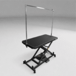 Waggz Step-Low Lite compact electric dog grooming table in black
