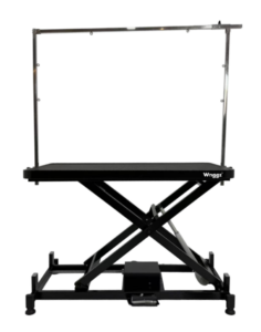 Waggz Step-Low Lite 47” Compact Electric Dog Grooming Table (Black)